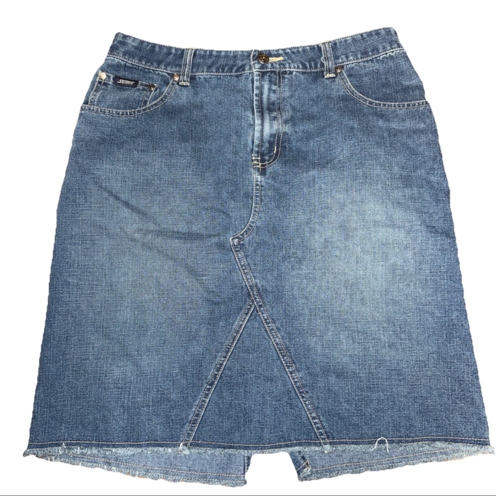 Vintage Stephen Hardy SQUEEZE Jeans Denim Skirt Size 11/12 Knee‎ Length Y2K